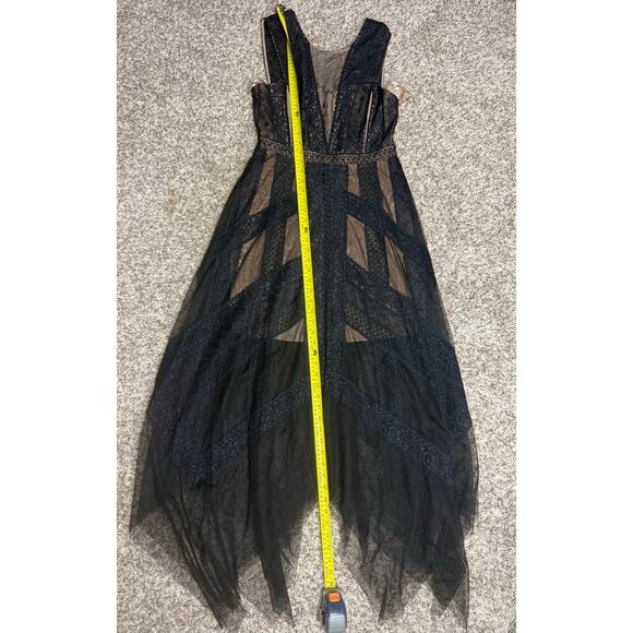 BCBG Max Azria Lace Mesh Evening Maxi Dress NWT Sz 8 Black Formal Gown - Picture 8 of 8